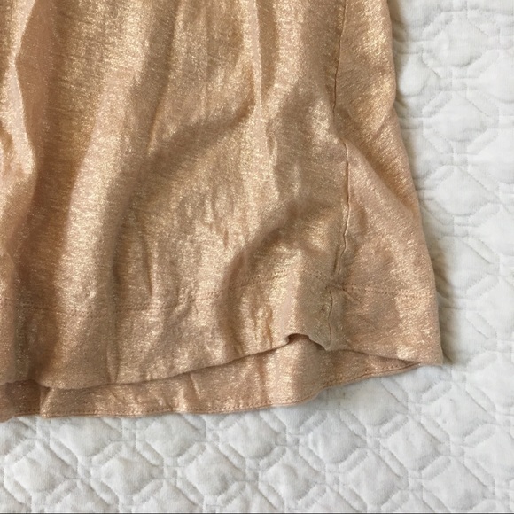 Anthro Bordeaux Glimmered Tee Peach Metallic Linen - Picture 6 of 6